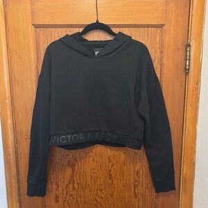 Black Cropped Victoria Sport Sweater